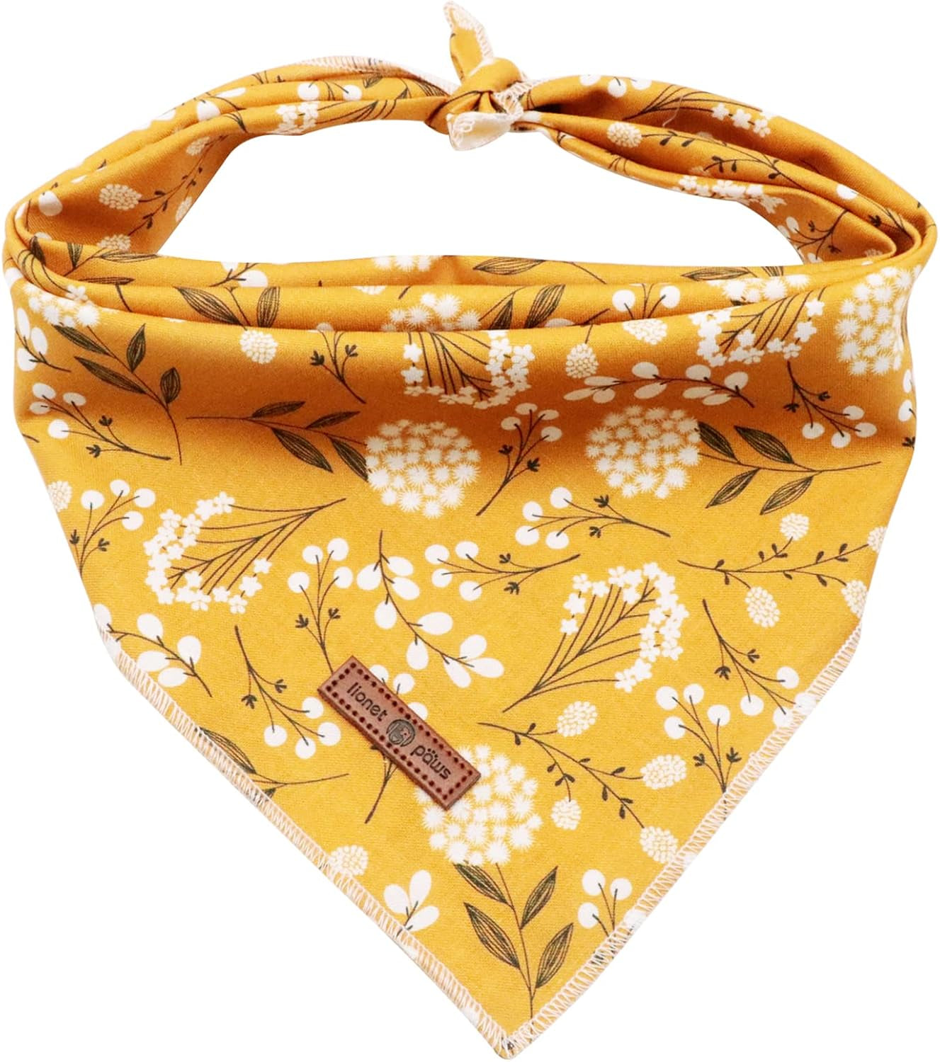 Lionet Paws Dog Bandana for Small Medium Large Dogs, Cat Kerchief Blue DOIT, Triangle Bibs Scarf for Girl or Boy