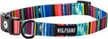 Wolfgang Heavy Duty Adjustable Dog Collar with colorful patterned design and quick-release buckle