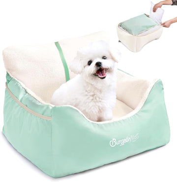 Dog booster car seat for small dogs with soft interior removable cushion and washable cover for safe comfortable travel