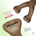 Flavored durable dog chew toy for aggressive chewers bacon and maple wood Benebone chew options