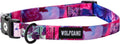 Wolfgang Heavy Duty Adjustable Dog Collar in colorful floral design featuring quick-release buckle.