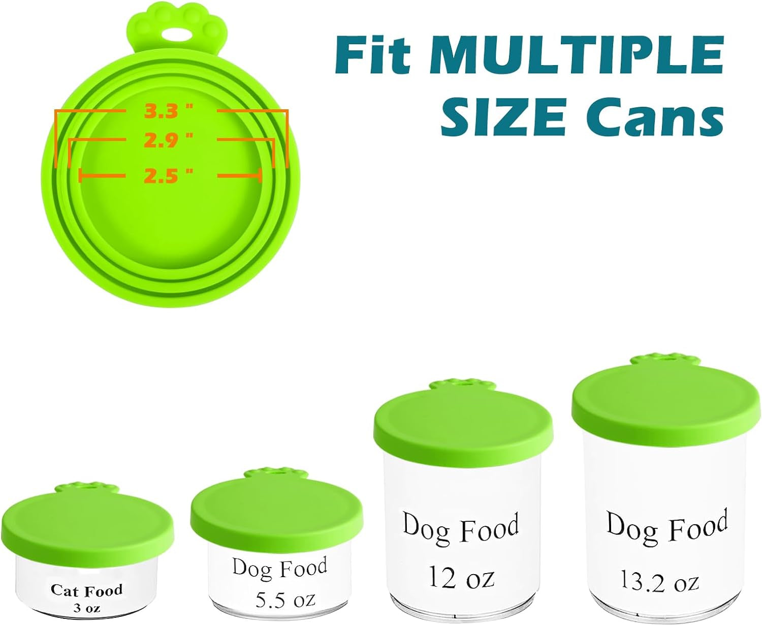 4 Pack Silicone Pet Can Cover Lids