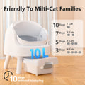 Self-Cleaning Litter Box for Cats with waste management for multi-cat households, lasting 10 days without scooping.