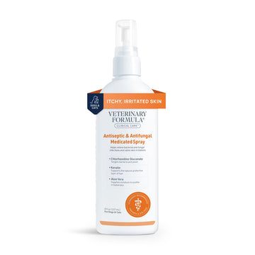Antiseptic antifungal spray for pets, effective for itchy, irritated skin and quick relief from discomfort.