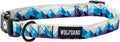 Wolfgang Heavy Duty Adjustable Dog Collar featuring a mountain design and quick-release buckle.