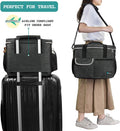Pet Food Storage Container and Bowls with stylish design, ideal for travel, fitting under airplane seats.