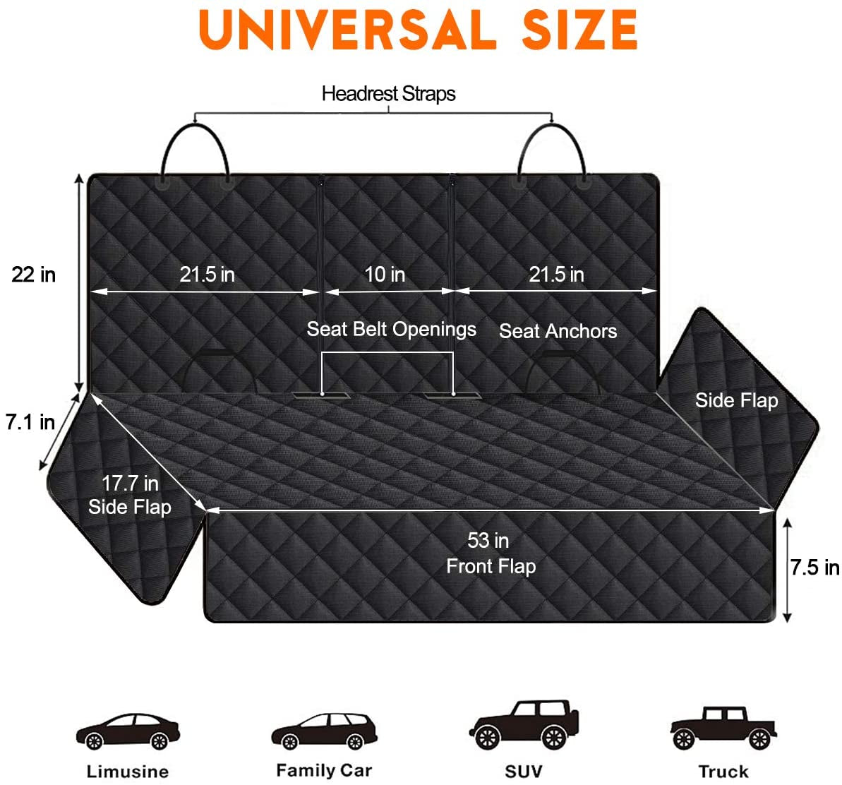 Pet Car Seat Protector Waterproof Bench 
