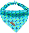 Lionet Paws Dog Bandana for Small Medium Large Dogs, Cat Kerchief Blue DOIT, Triangle Bibs Scarf for Girl or Boy