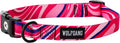 Wolfgang Heavy Duty Adjustable Dog Collar in pink swirled design with quick-release buckle for small to large dogs.