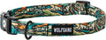 Wolfgang Heavy Duty Adjustable Dog Collar with colorful outdoor design and quick-release buckle.