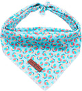 Lionet Paws Dog Bandana for Small Medium Large Dogs, Cat Kerchief Blue DOIT, Triangle Bibs Scarf for Girl or Boy