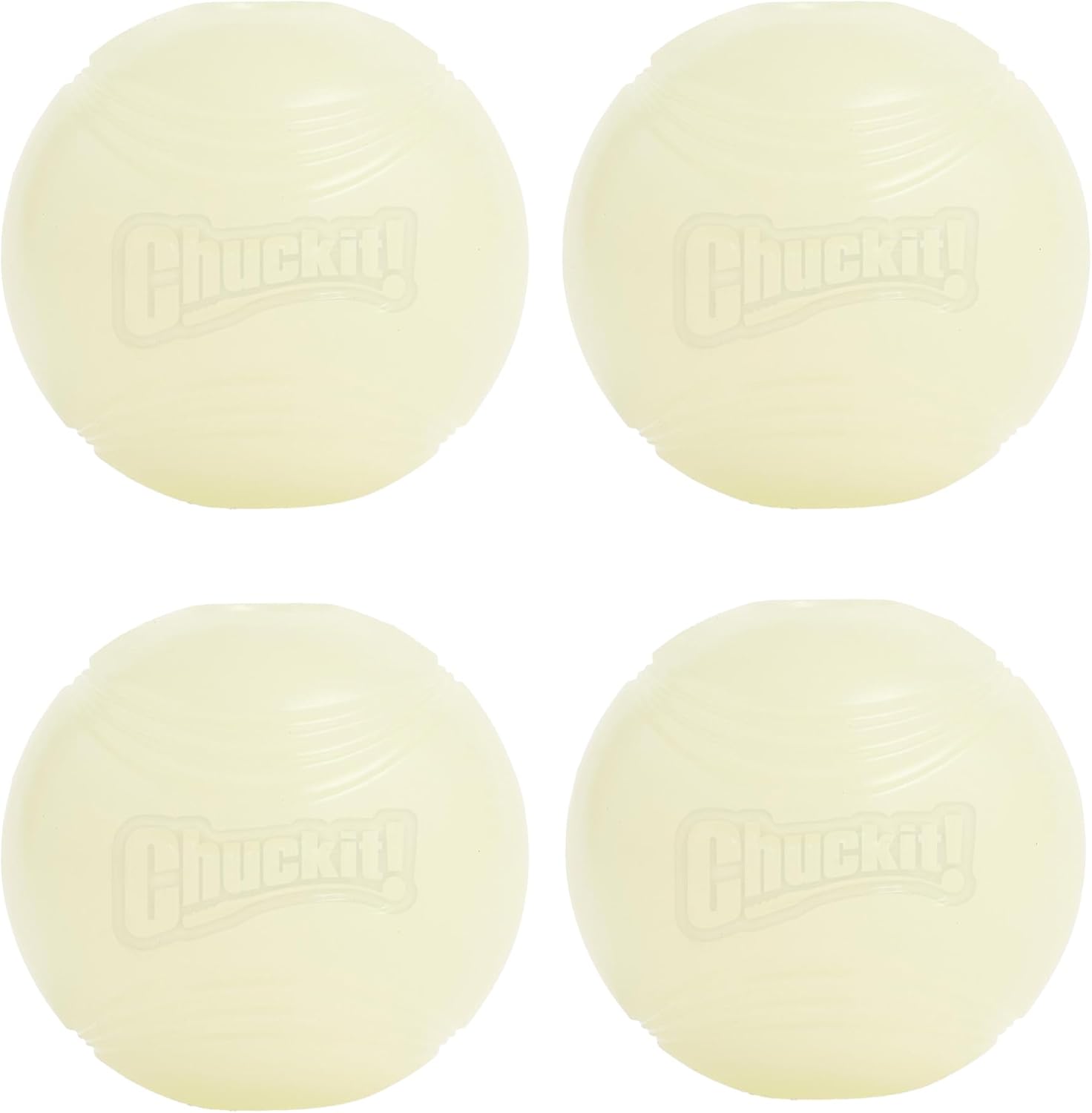Glow in the dark dog ball set of four Chuckit Max Glow balls
