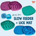 West Paw Seaflex Waves Feast Mat – All-In-One, Slow Feeder, Lick Mat – Encourages Foraging & Food Exploration - Engages Picky Eaters & Slow Feeding - Versatile – Easy to Clean, Non-Toxic - Tropic