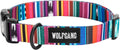 Wolfgang Heavy Duty Adjustable Dog Collar with vibrant colors and quick-release buckle for strength and comfort.