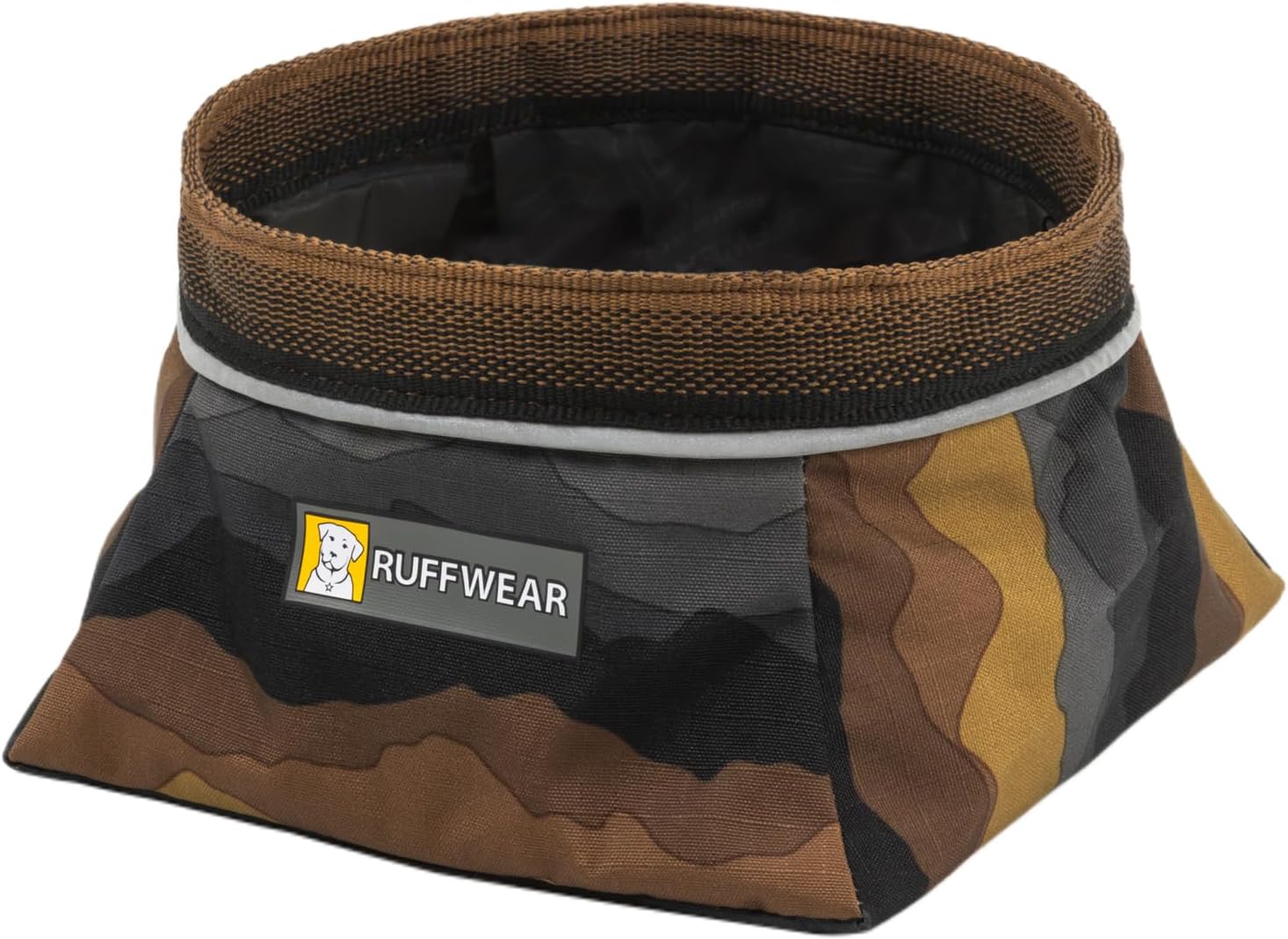 Collapsible Dog Bowl for travel, featuring a camo design by Ruffwear, perfect for food and water on-the-go.