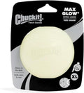 Glow in the dark dog ball packaging front Chuckit Max Glow XL ball