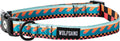 Wolfgang Heavy Duty Adjustable Dog Collar with colorful wave and checkered pattern design.
