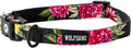 Wolfgang Heavy Duty Adjustable Dog Collar with floral design and quick-release buckle.