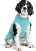 Comfortable Dog Fleece Jacket for Winter, warm fleece coat for cold weather walks, on a dog in teal color.