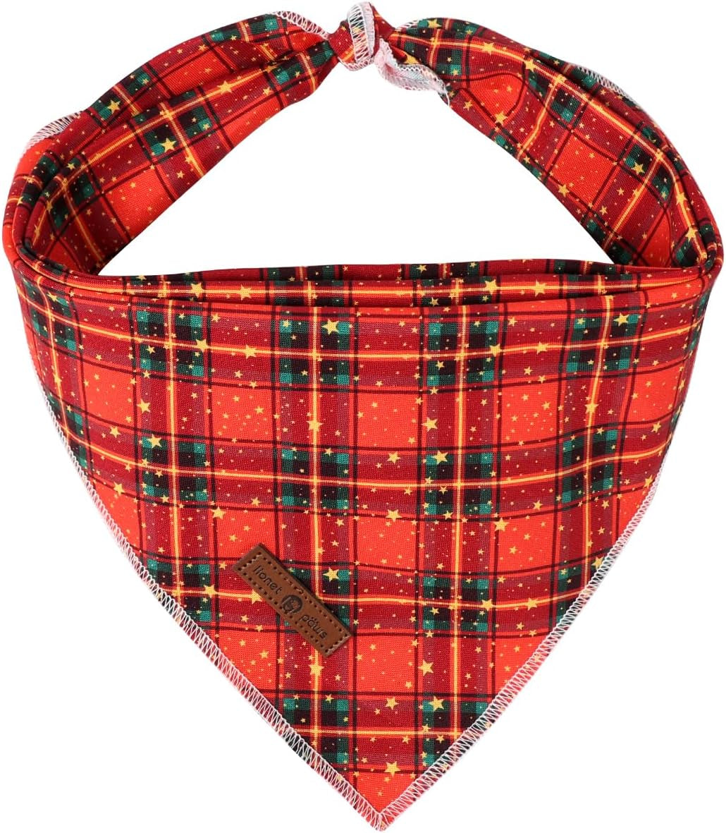 Lionet Paws Dog Bandana for Small Medium Large Dogs, Cat Kerchief Blue DOIT, Triangle Bibs Scarf for Girl or Boy