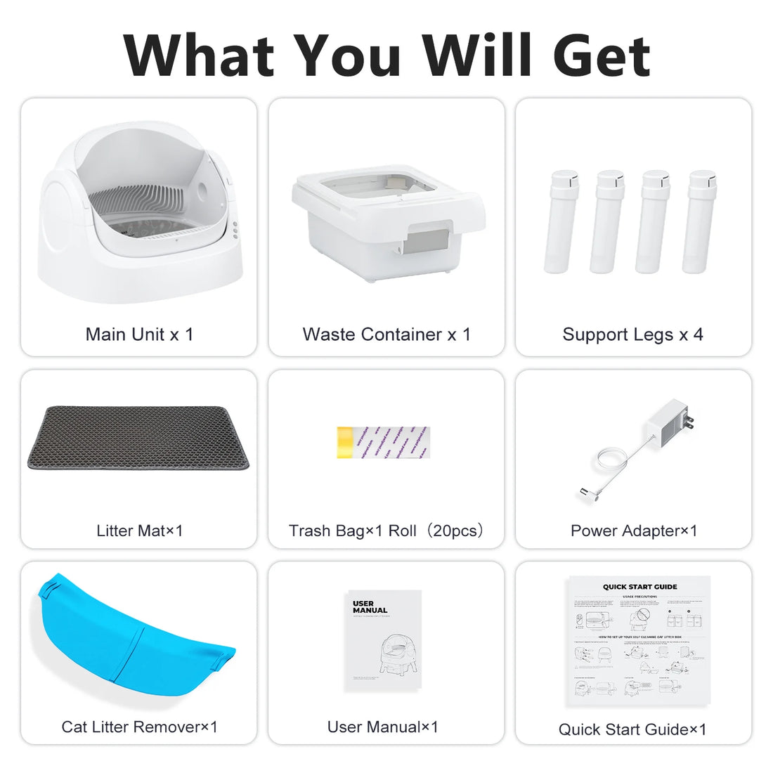 Self-Cleaning Litter Box automatic cat litter system with odor control