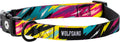 Wolfgang Heavy Duty Adjustable Dog Collar in colorful lightning bolt design with quick-release buckle.