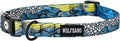 Wolfgang Heavy Duty Adjustable Dog Collar with colorful wave design and quick-release buckle for dogs.