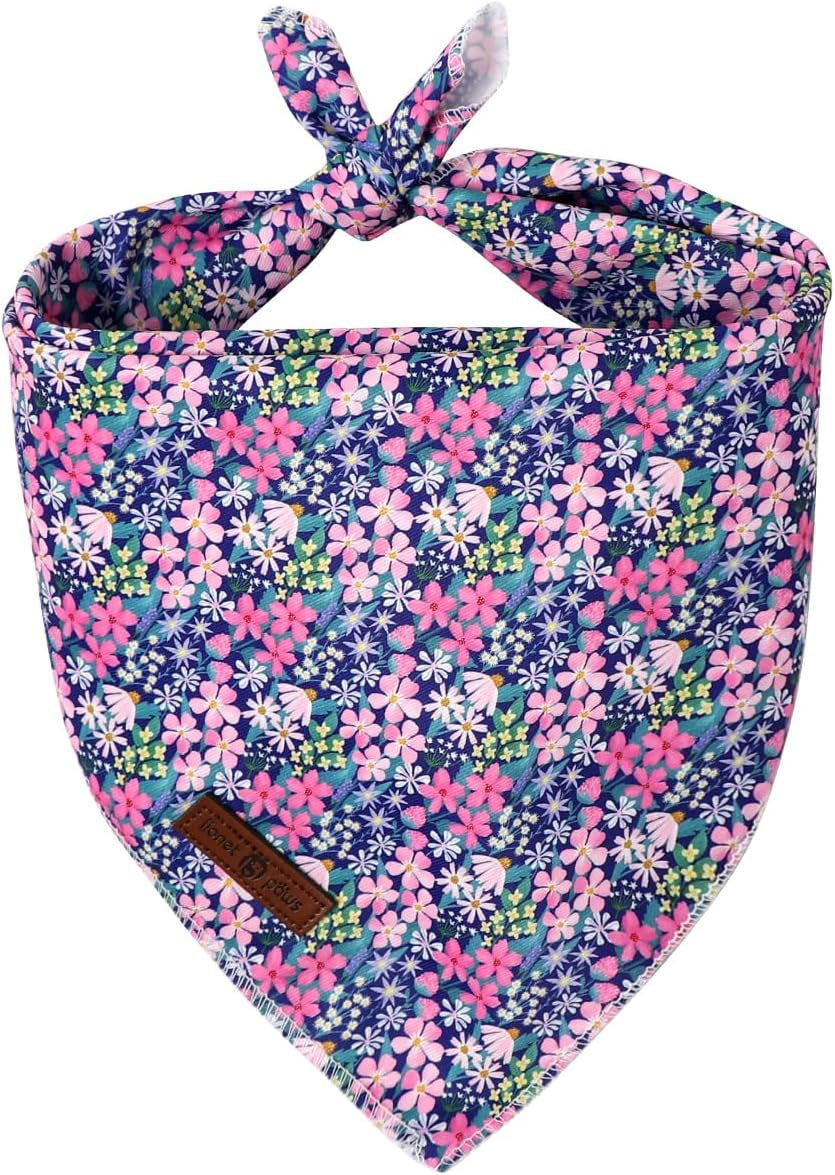 Lionet Paws Dog Bandana for Small Medium Large Dogs, Cat Kerchief Blue DOIT, Triangle Bibs Scarf for Girl or Boy