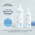 Flea and Tick Spray and Shampoo for effective control of fleas and ticks on pets and surfaces.