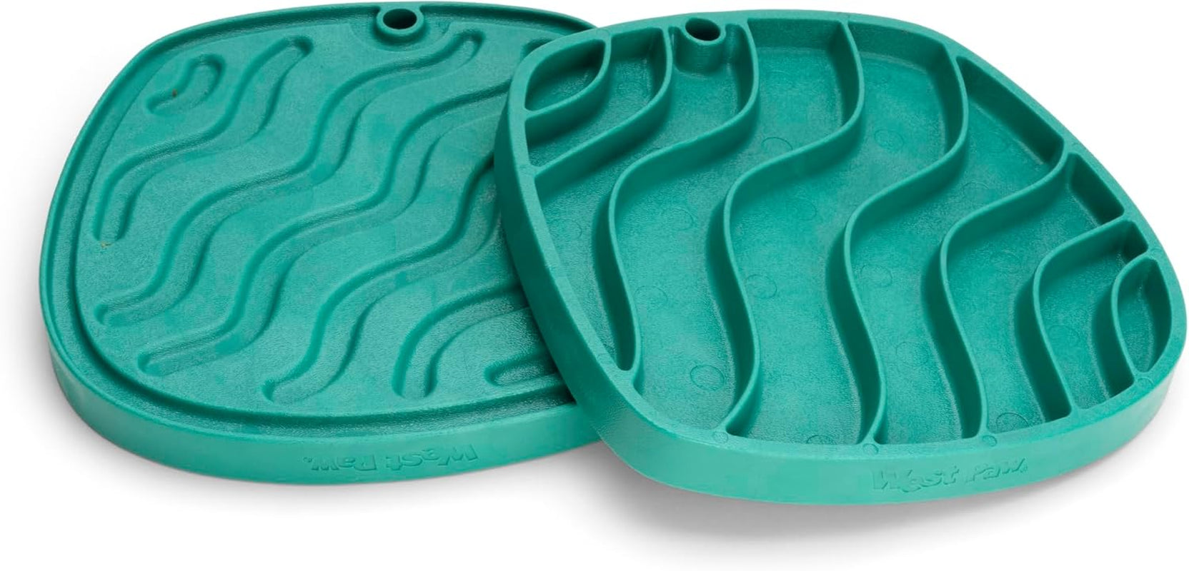West Paw Seaflex Waves Feast Mat – All-In-One, Slow Feeder, Lick Mat – Encourages Foraging & Food Exploration - Engages Picky Eaters & Slow Feeding - Versatile – Easy to Clean, Non-Toxic - Tropic