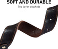 Genuine Leather Heavy Duty Dog Collar showing soft and durable top layer cowhide material.