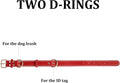 Genuine Leather Heavy Duty Dog Collar featuring two D-rings for dog leash and ID tag attachment.