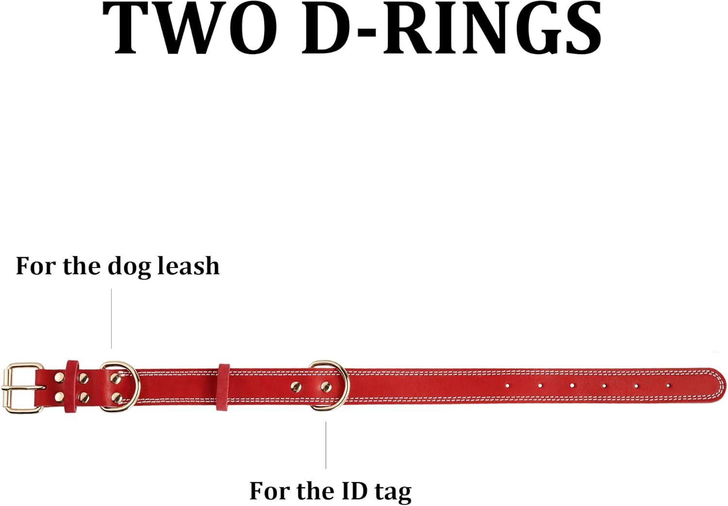 Red Dual Switch Leather Dog Collar