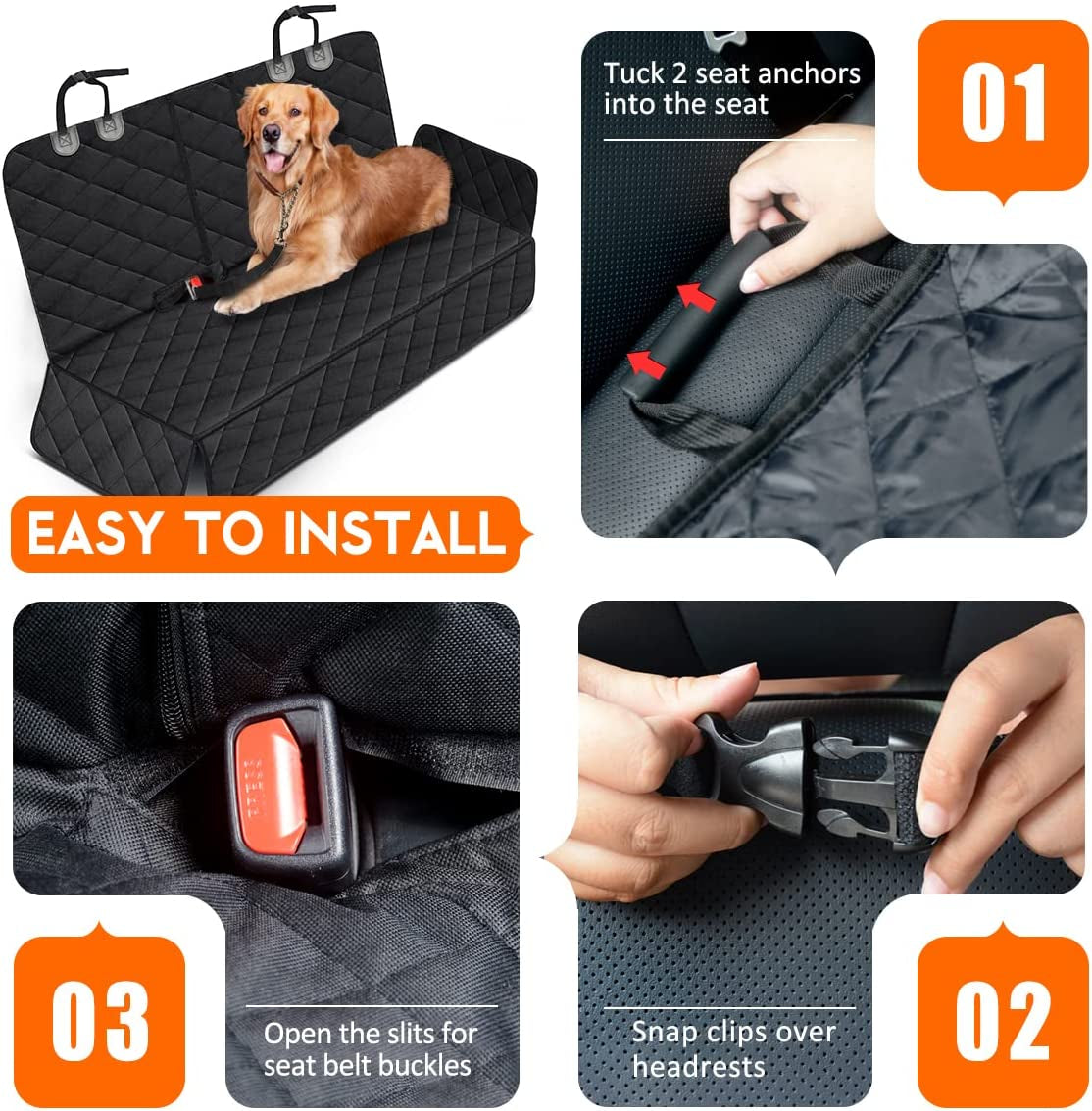 Pet Car Seat Protector Waterproof Bench 