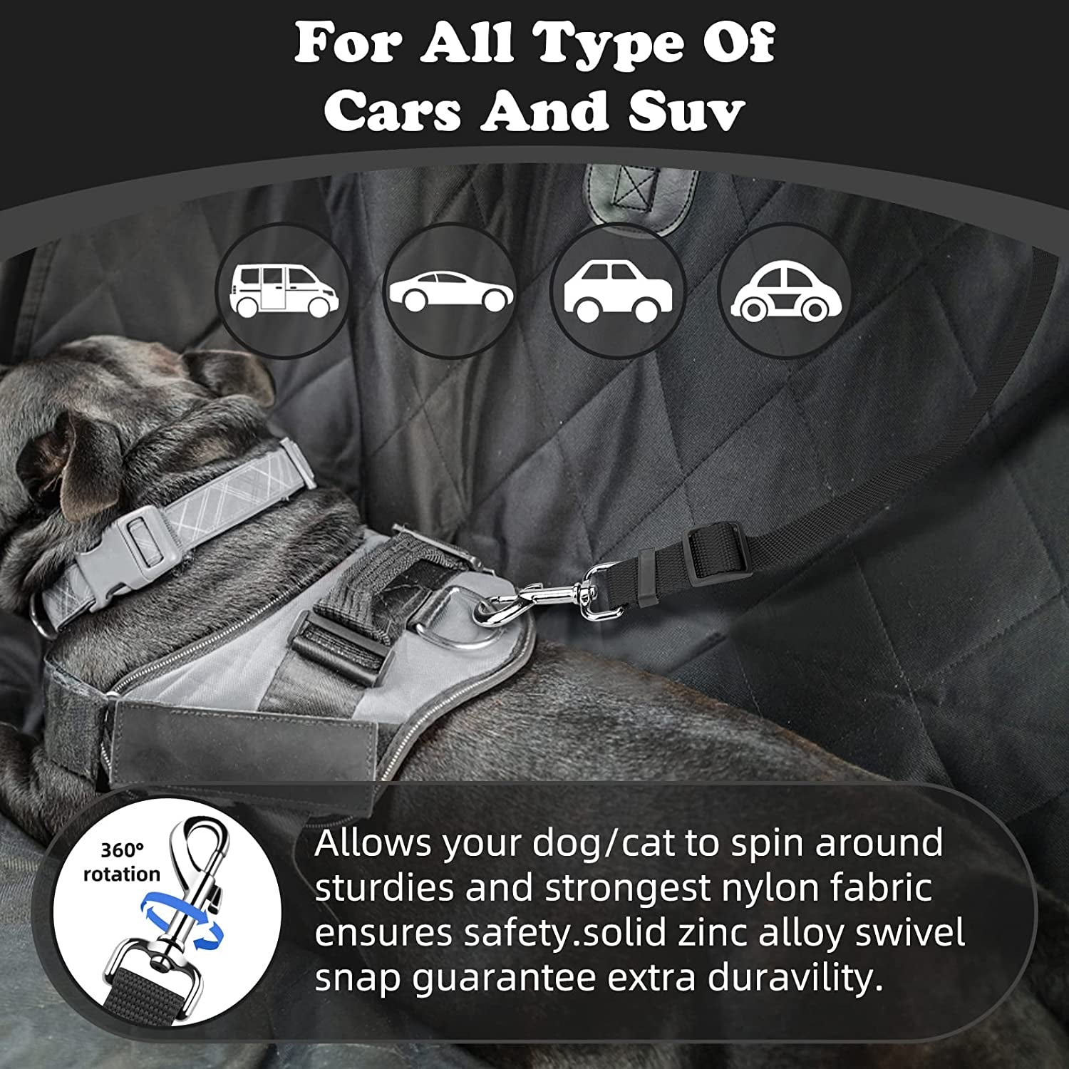 Pet Safety Seat Belt Strap for Dogs & Cats