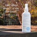 Flea and tick spray for dogs bottle with usage instructions recommending application every 14 days and proper dosage guidance