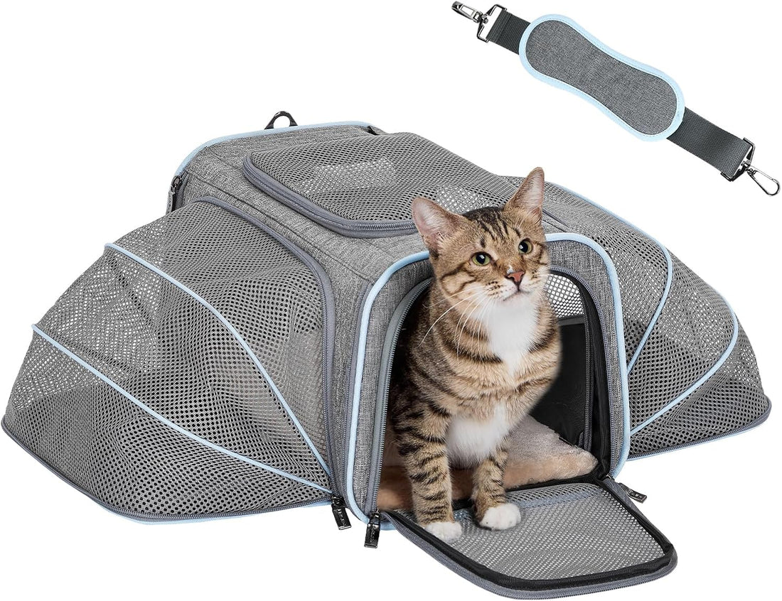 Portable Washable Pet Travel Carrier with Two Extension up to 9LB