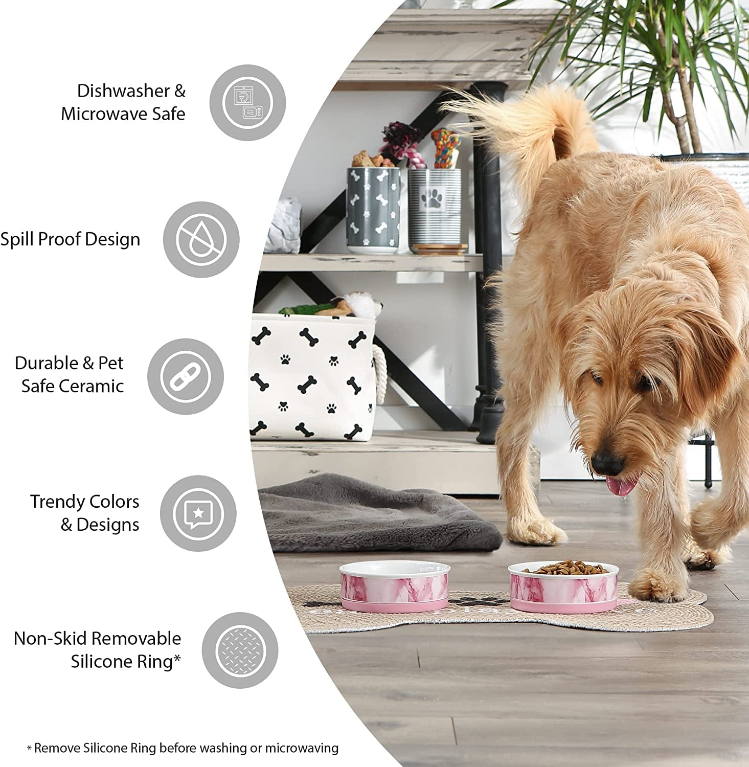 Ceramic Pet Bowl Set for Food and Water featuring durable, pet-safe design and trendy colors, perfect for everyday use.