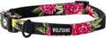 Wolfgang Heavy Duty Adjustable Dog Collar with floral design and quick-release buckle, perfect for strong dogs and training.