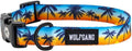Wolfgang Heavy Duty Adjustable Dog Collar with palm tree design, featuring adjustable sizes and quick-release buckle.