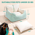 Dog booster car seat for small dogs, suitable for pets under 25 lbs, featuring a cozy design for comfort.