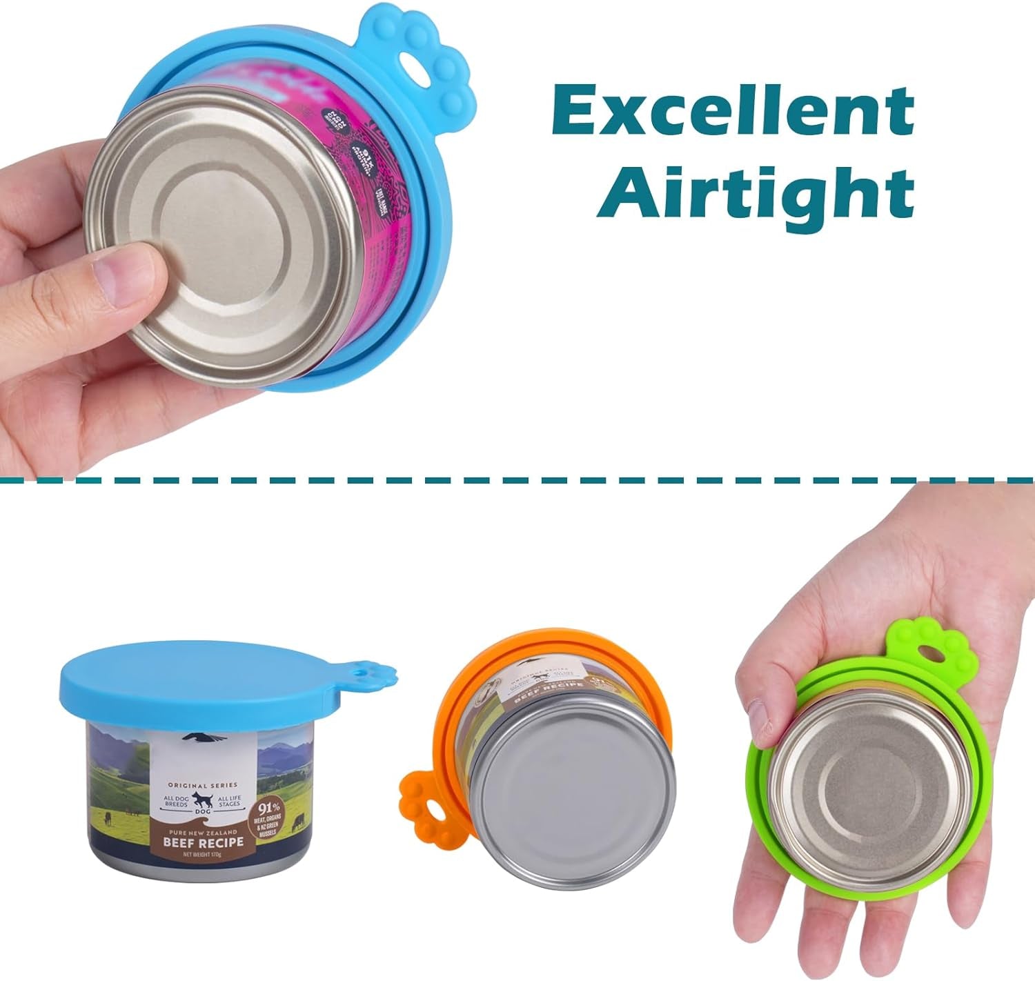 4 Pack Silicone Pet Can Cover Lids