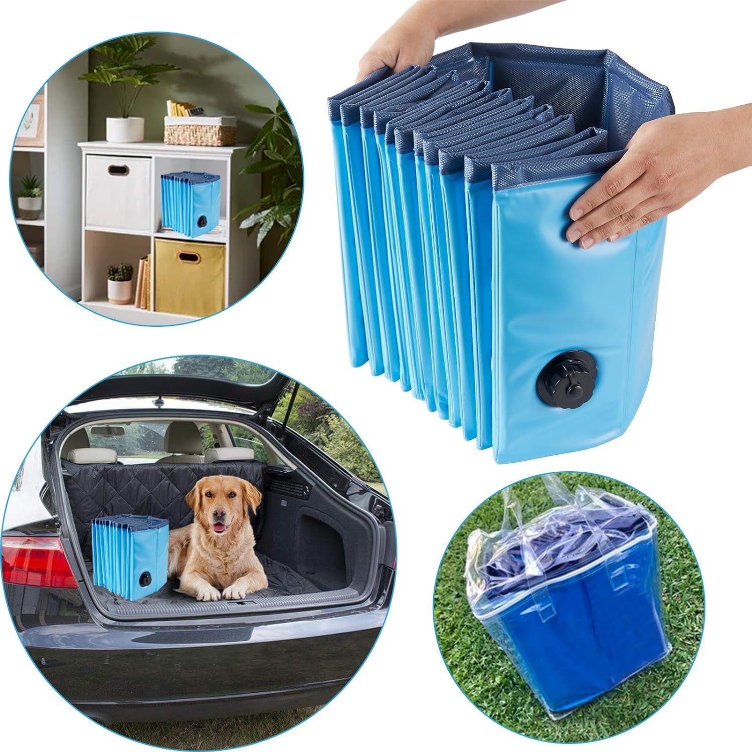 Foldable dog pool compact storage portable pet pool easy to store and travel