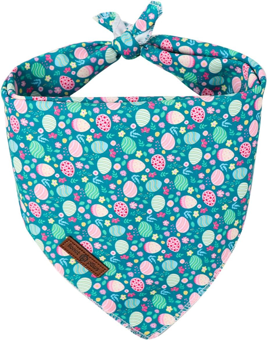 Lionet Paws Dog Bandana for Small Medium Large Dogs, Cat Kerchief Blue DOIT, Triangle Bibs Scarf for Girl or Boy