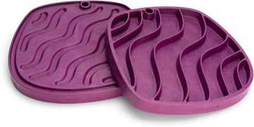 West Paw Seaflex Waves Feast Mat – All-In-One, Slow Feeder, Lick Mat – Encourages Foraging & Food Exploration - Engages Picky Eaters & Slow Feeding - Versatile – Easy to Clean, Non-Toxic - Tropic