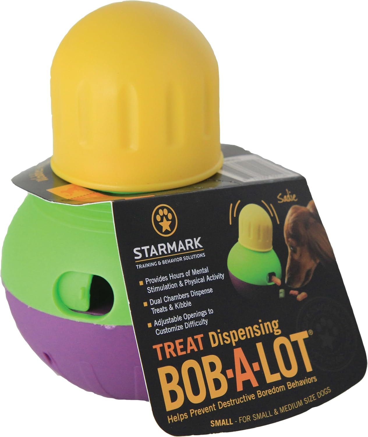 Starmark Treat Dispensing Bob-A-Lot Dog Toy, All Breed Sizes (Pack of 1)