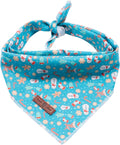 Lionet Paws Dog Bandana for Small Medium Large Dogs, Cat Kerchief Blue DOIT, Triangle Bibs Scarf for Girl or Boy
