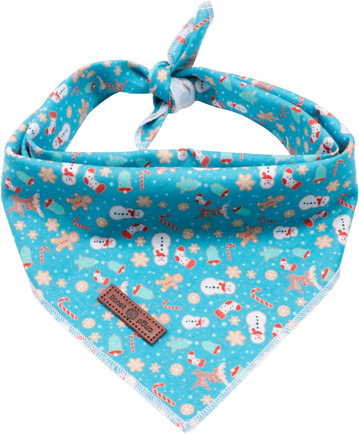 Lionet Paws Dog Bandana for Small Medium Large Dogs, Cat Kerchief Blue DOIT, Triangle Bibs Scarf for Girl or Boy