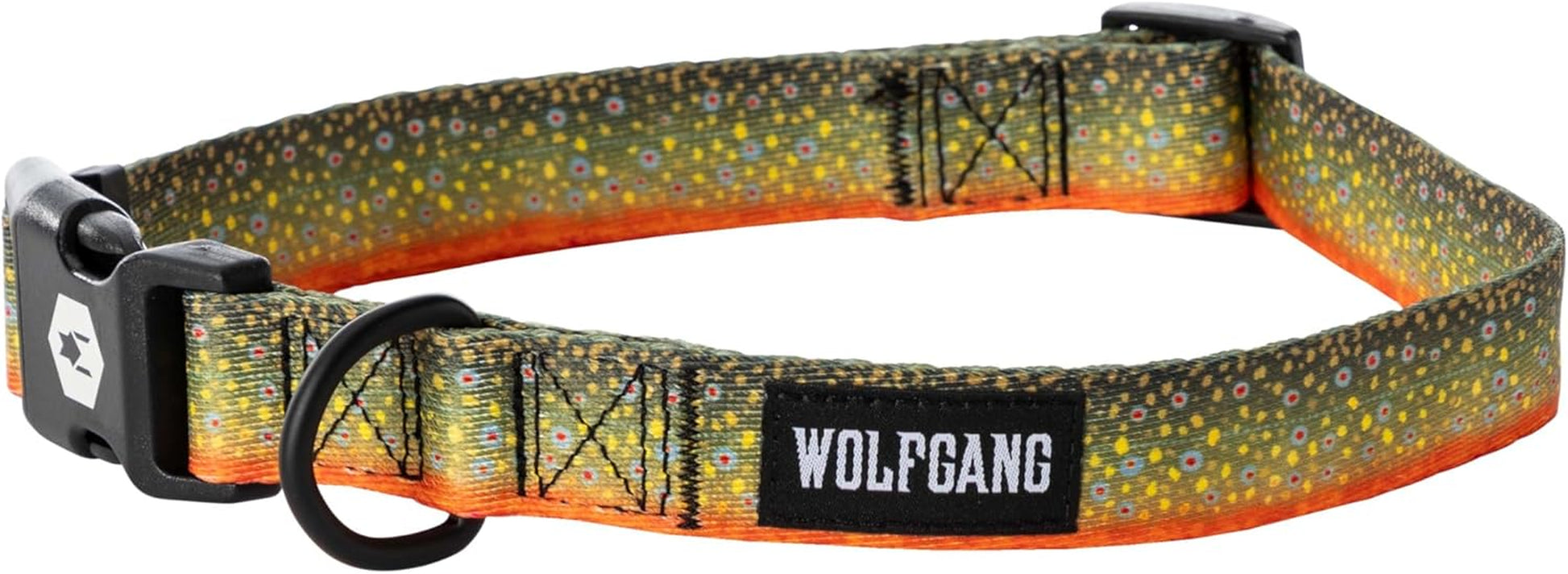 Wolfgang Heavy Duty Adjustable Dog Collar with vibrant design and quick-release buckle, suitable for training and everyday use.