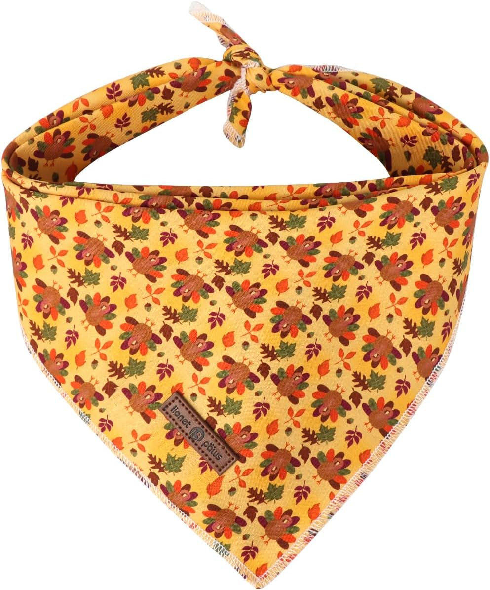 Lionet Paws Dog Bandana for Small Medium Large Dogs, Cat Kerchief Blue DOIT, Triangle Bibs Scarf for Girl or Boy